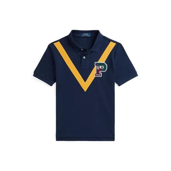 NWT POLO RALPH LAUREN Polo Shirt BOYS 7, M L XL Letterman Polo Shirt POLO MESH n